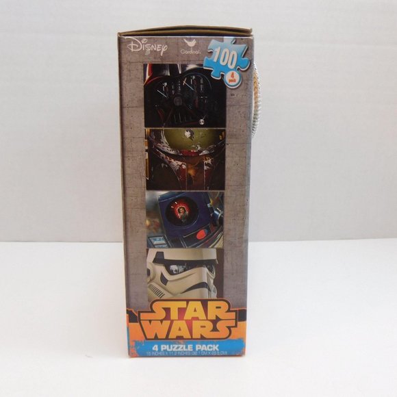 Star Wars 4 puzzle pack Boba Fett R2D2 Princess Leia Darth Vader Cardinal Disney - Picture 5 of 8